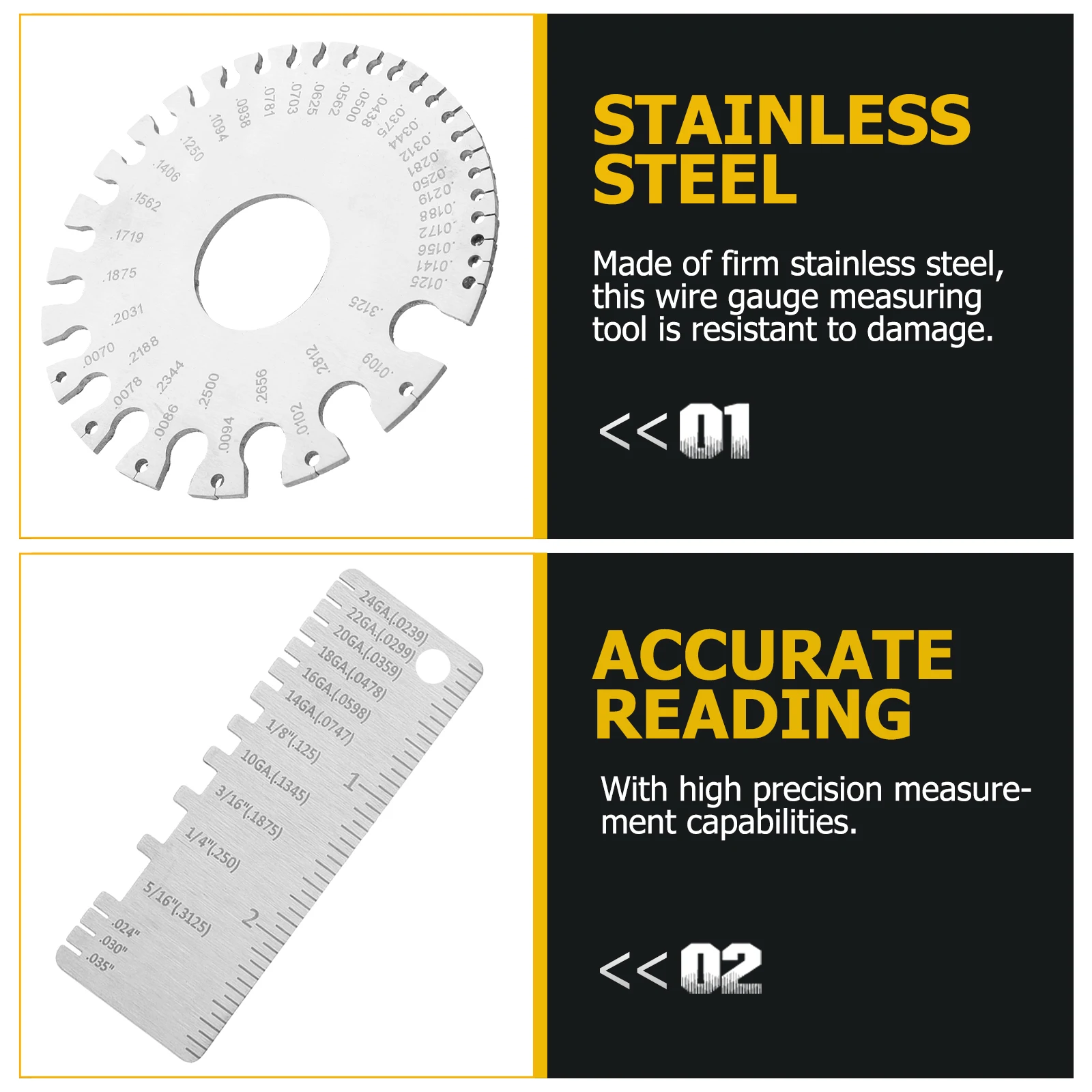 

3Pcs Weld Seam Thickness Gauge High Precision Stainless Steel Sheet Metal Measuring Tool for Welders Multifunctional Portable