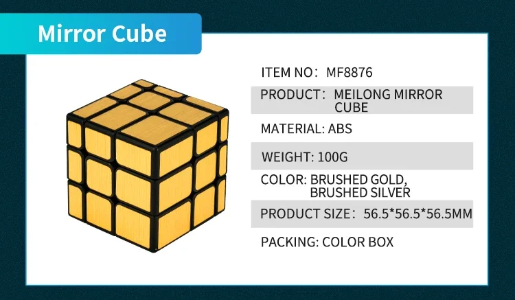 [Picube] MoYu MeiLong Spiegel 3x3 Zauberspiegel Würfel Puzzle Silber Gold Aufkleber Geschwindigkeitswürfel Professionelles Spielzeug für Kinder Geschenk