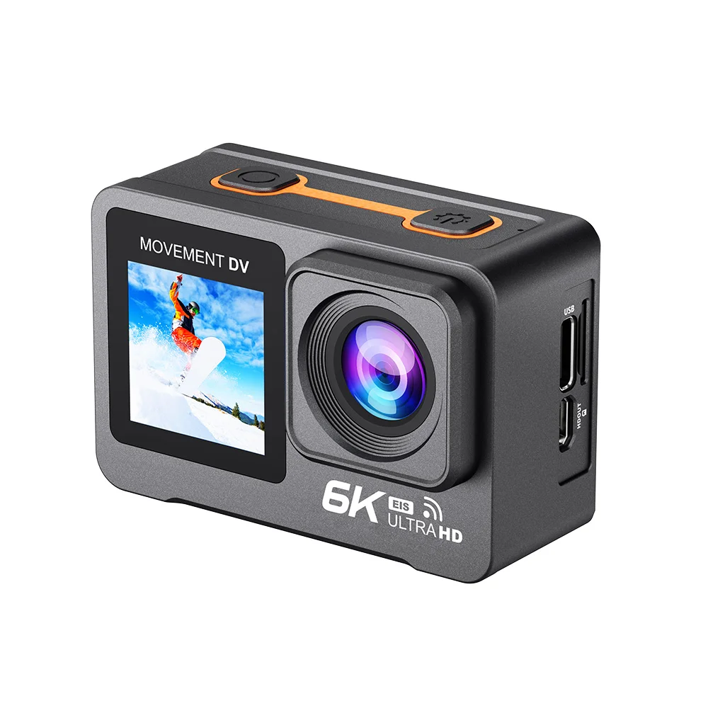 2024 Latest Laun Ch 6K UHD 6K WIFI 5K EIS 4K 60FPS Super Night Vision Action Camera Touch Screen Dual Screens 50MP Sports Camera