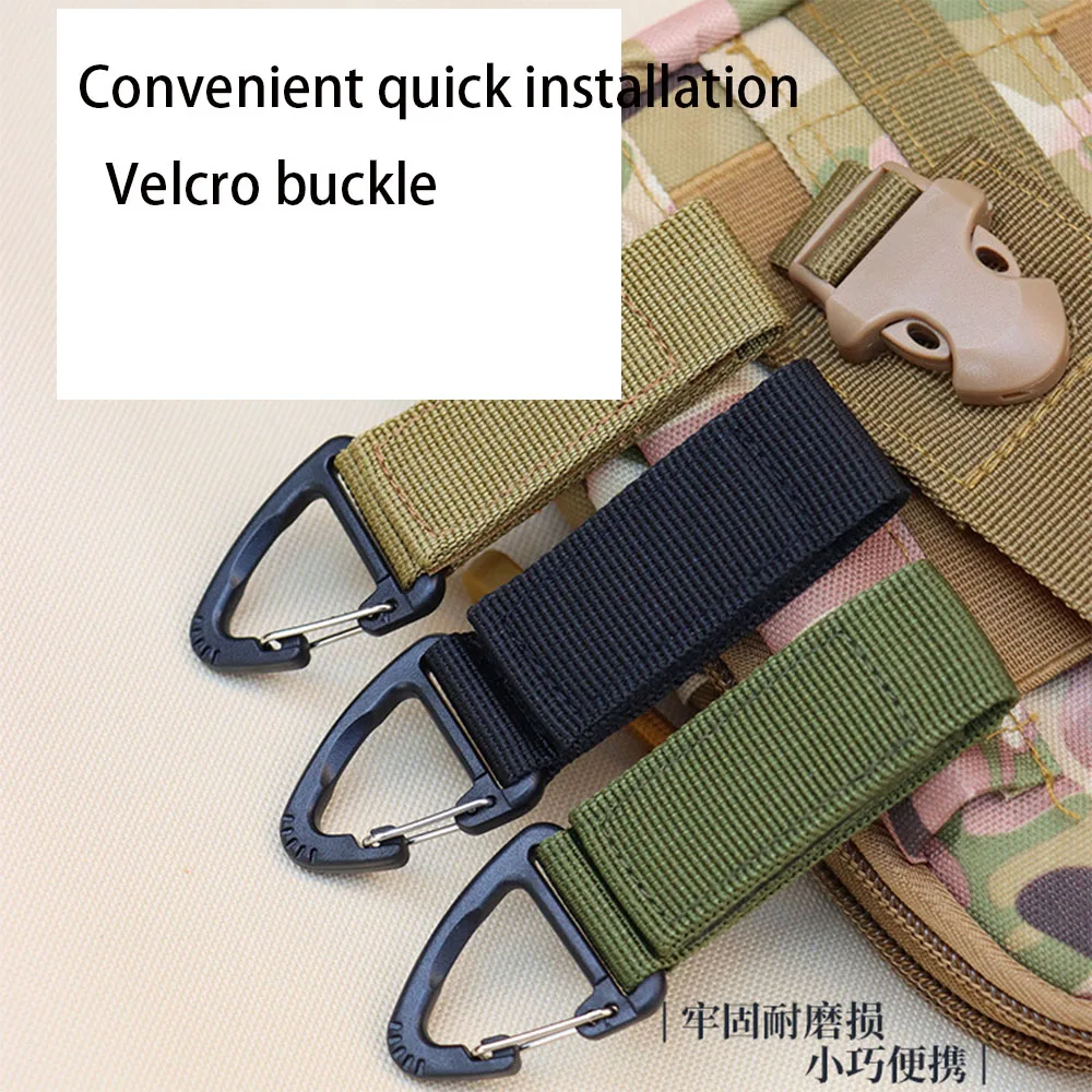 

Outdoor Camping Hiking Nylon Ribbon Keychain Molle Tactical Knapsack Triangle Backpack Waist Bag Fastener Hook Buckle Climb Tool