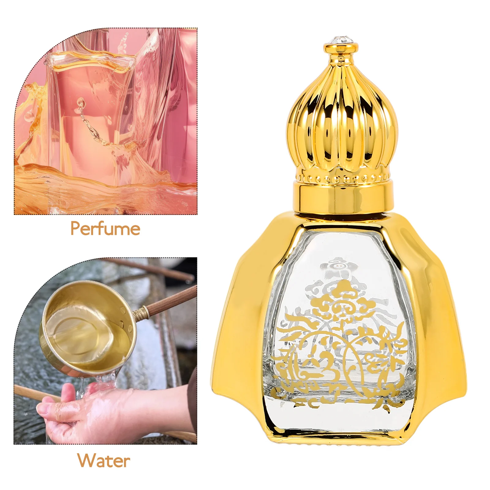 2개 휴대용 에센셜 오일 병 유리 롤온 리필 가능한 여행용 향수 용기 개인 향수용 소형 우아한 디자인