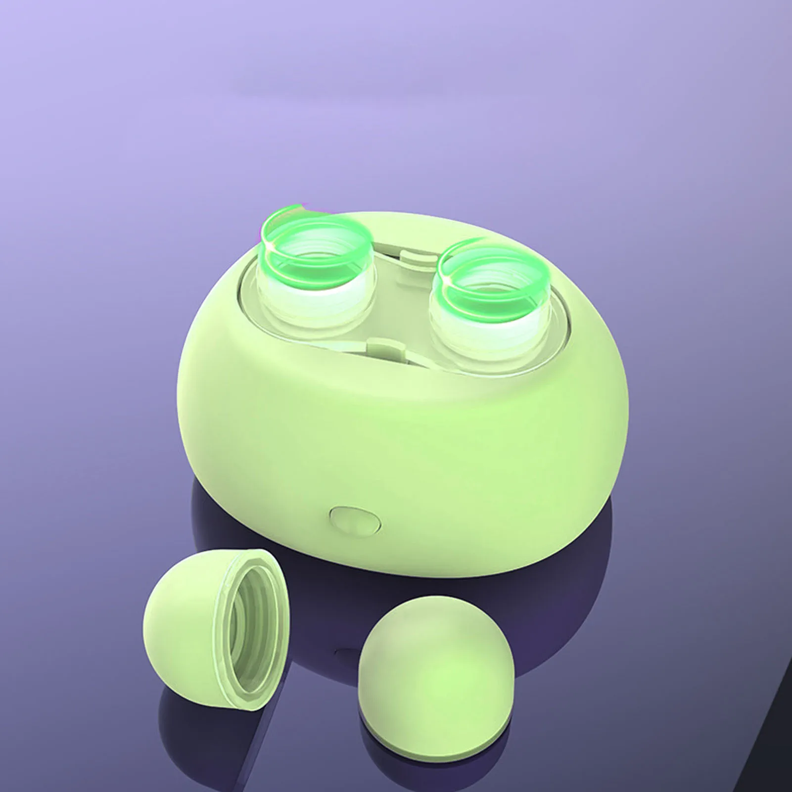 コンタクトレンズクリーナー 超音波ポータブル自動充電式ソフトレンズ洗浄機 シアン