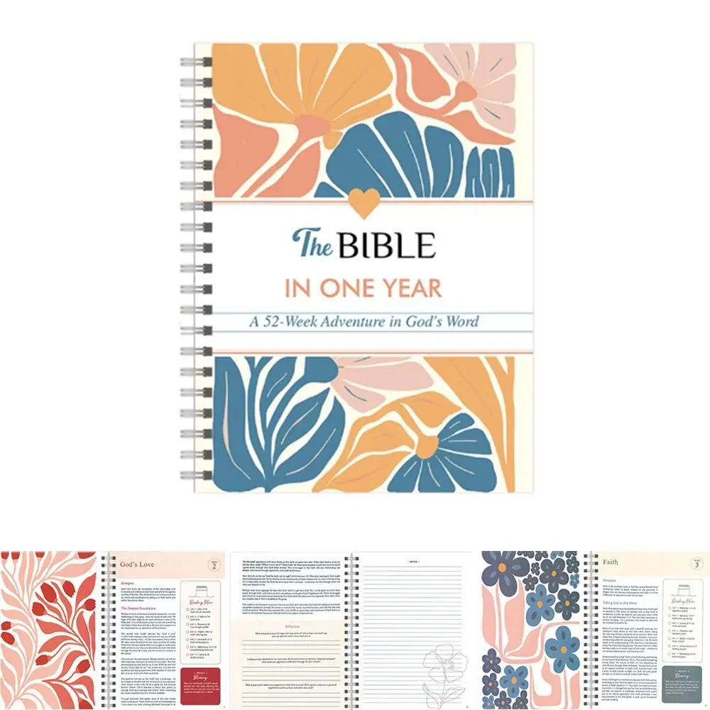 حار دوامة ملزمة الكتاب المقدس في عام من خلال الآلهة كلمة أ 52 أسبوع دراسة الكتاب المقدس الحلزوني للسنة كتاب مذكرات الكتاب المقدس للنساء