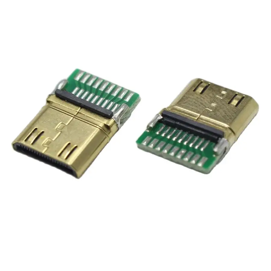 1/3/5pcs DIY Mini HDMI Type C Welding Type Male Jack Plug 19 Pin PCB Connector 19+1 Gold-plated Plugs