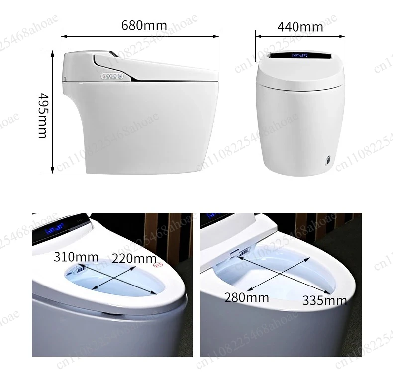 Luxury Integrated Smart WC Toilet Automatic Foot Sensor Flush With Remote Control Modern Smart Bathroom Toilet