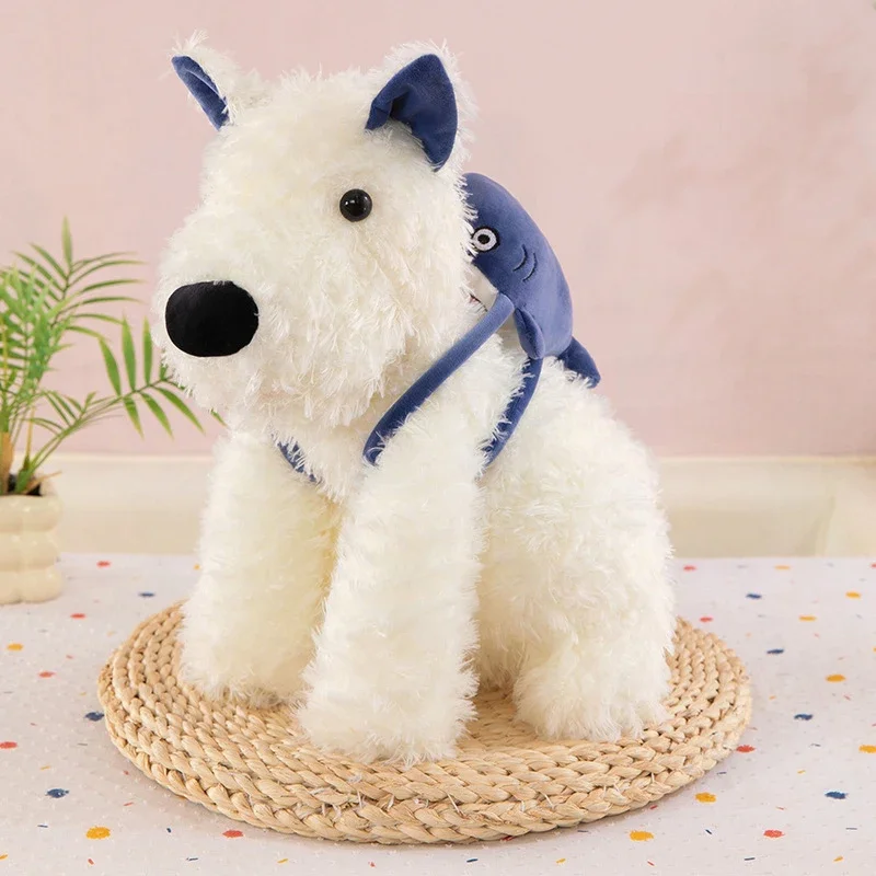 

Kawaii Plush Toy Stuffed Doll Shark Backpack West Highland Dog Plushie Cute Kids Birthday Present For Children Soft Animal Doll