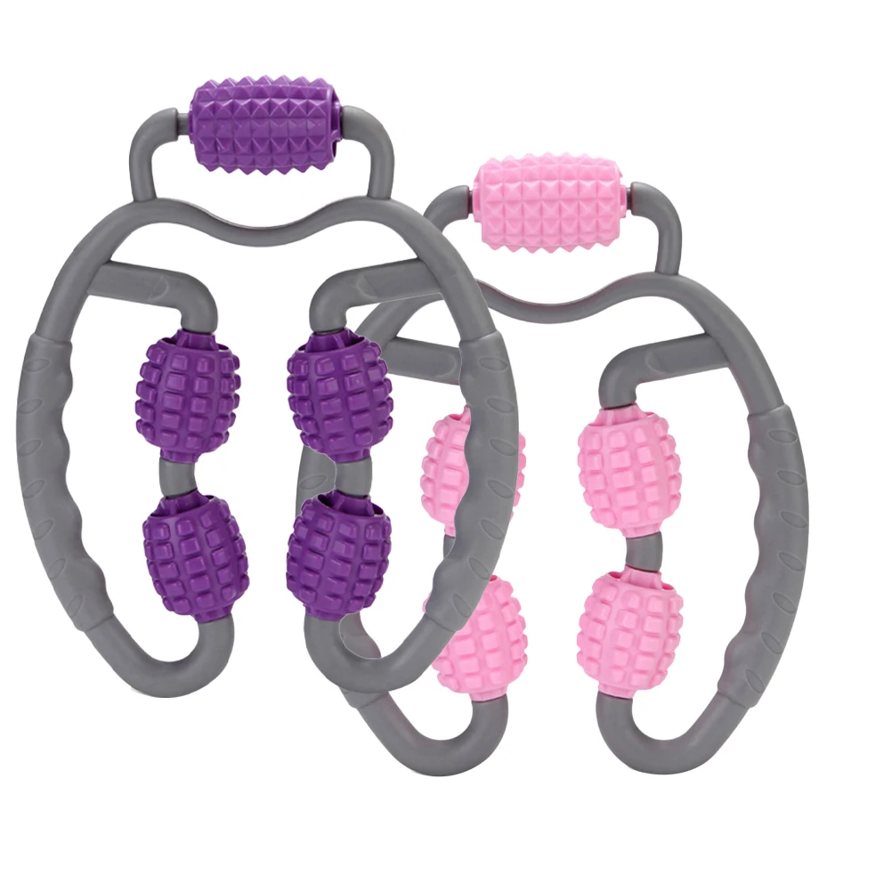 

1 шт., роликовый массажер для ног, расслабляющий мышцы, розовый прочный материал, фитнес-инструмент для облегчения мышц и улучшения кровообращения