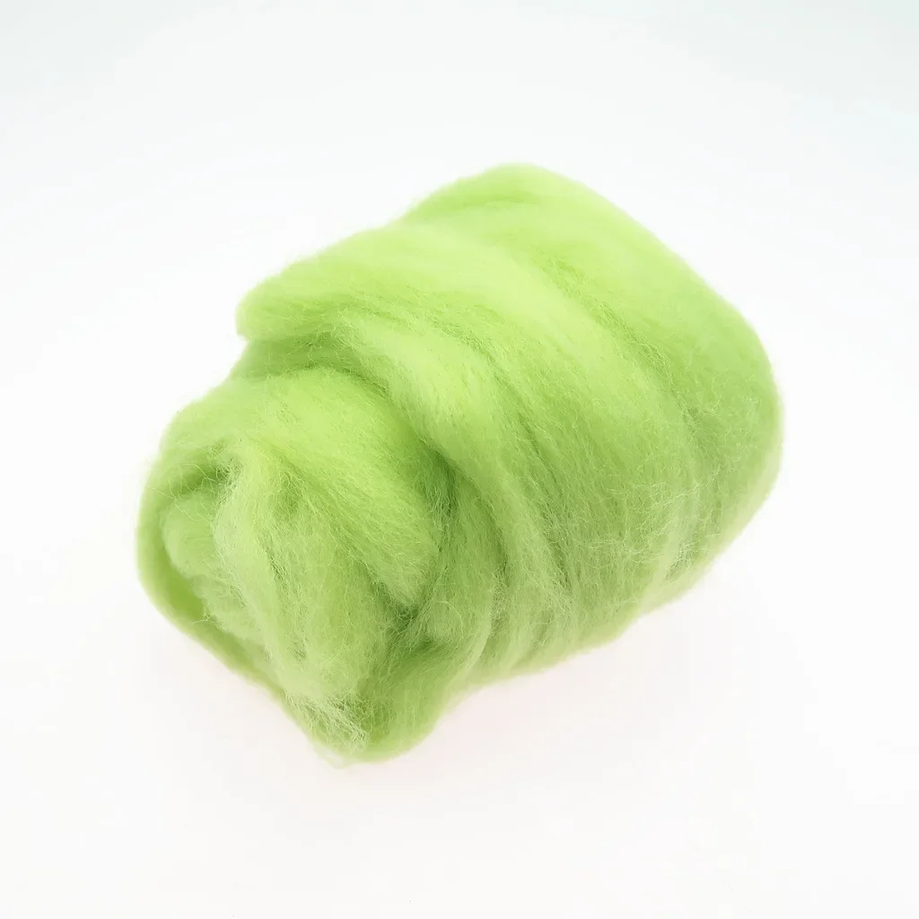 66S Green Color Series Wool Fibre  for Needle Felting Wet Felting Wool Felting Handmade Spinning DIY Craft Materials