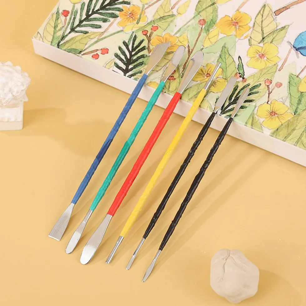 

6pcs Texture Ceramics Detail Sculpting Polymer Clay DIY Clay Tool Double Heads Handicraft Pottery Sculpture Handmade Art Tools