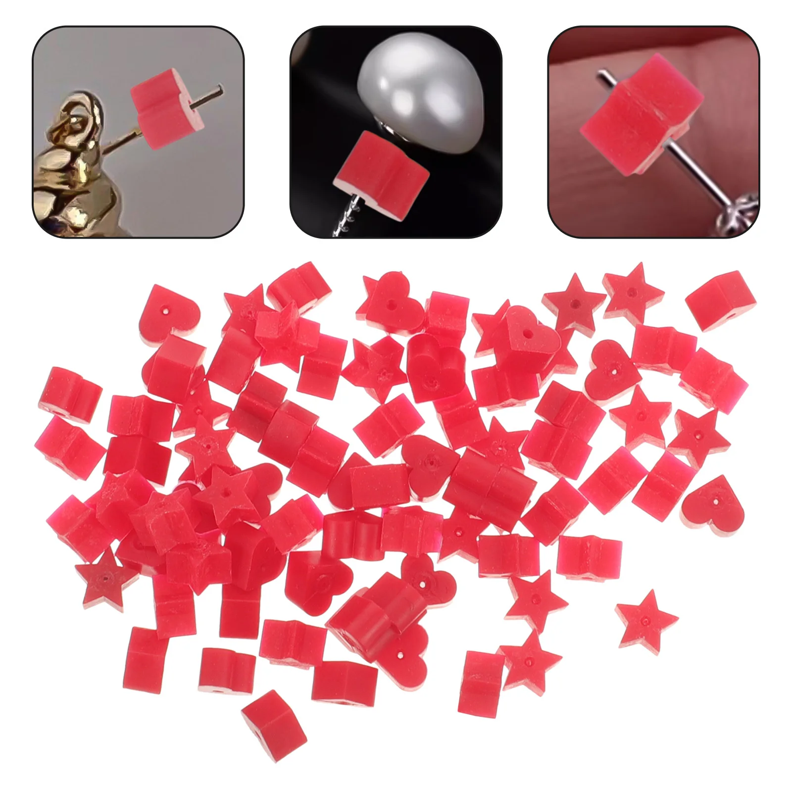 

100 шт. силиконовые задние части сережек в форме сердца для шпилек, тяжелые серьги, ремонт своими руками, замена резиновой пробки, защитные задние части