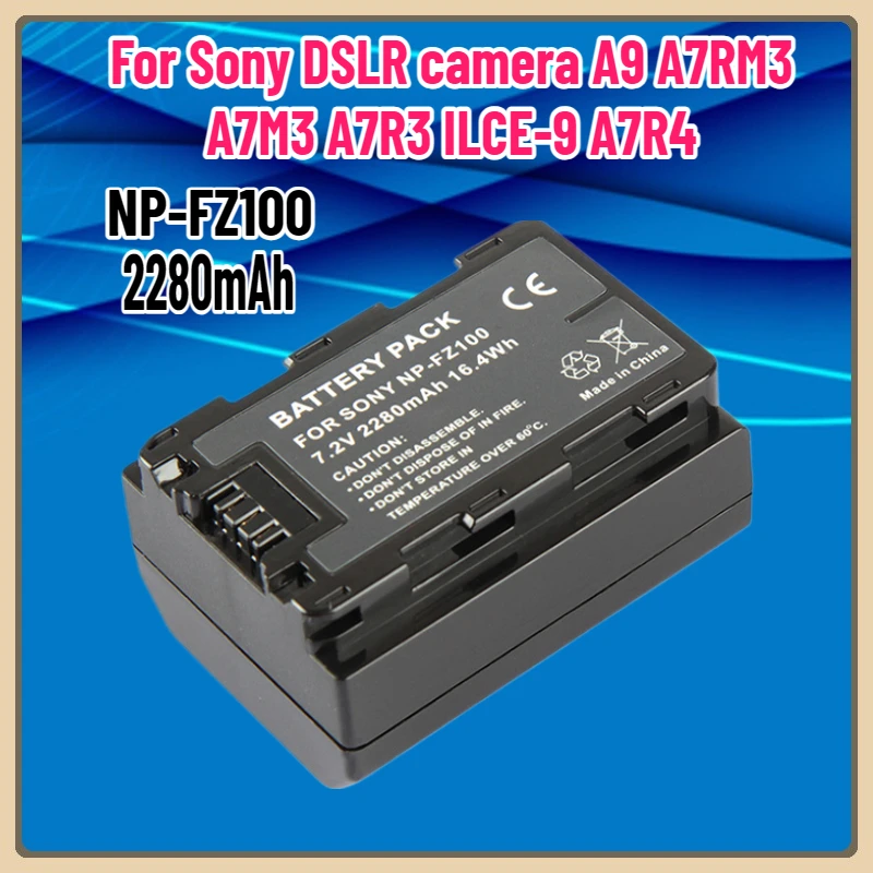 

NP-FZ100 7.2V 2280mAh Battery for Sony Mirrorless Cameras A9 A7R3 A7M3 A7R3 ILCE-9 A7R4 Camera Battery