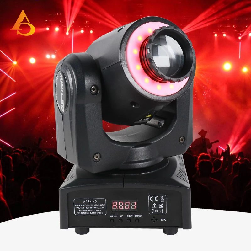 DMX512 30W LED Moving Head With Strip Light&Gobo Plate&Color Plate High Bright 30W Mini Led Moving Head Light