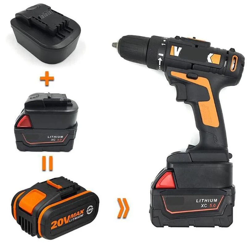 MWB18OWL Battery Adapter Compatible with For Worx Orange Small Foot Power Tool WA3550 To for Milwaukee 18V Lithium-ion Batteries