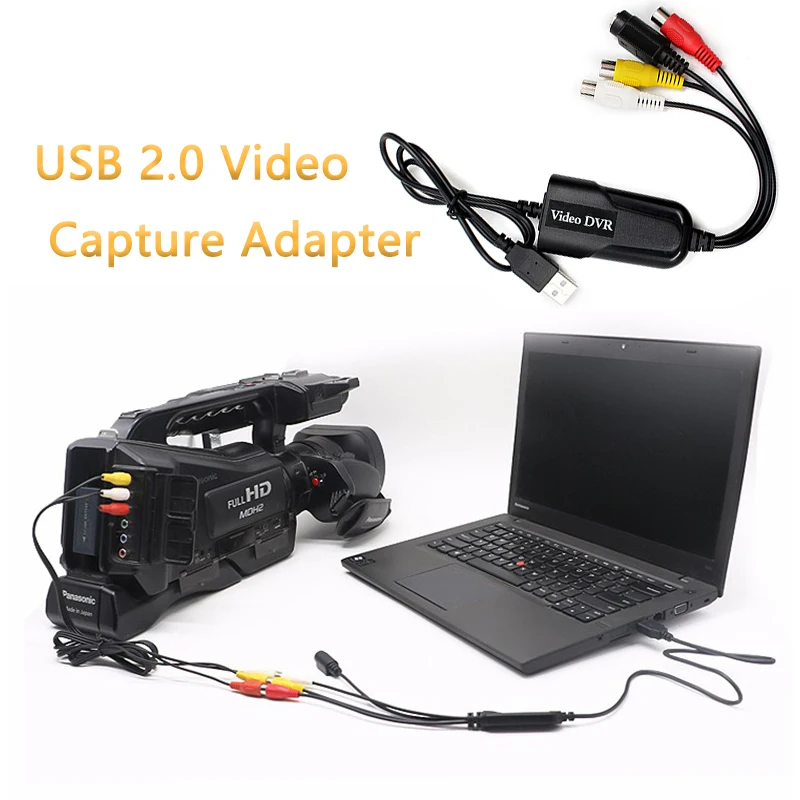 USB 2.0 Video Capture Adapter Card Video DVR 4 Channel Video TV DVD VHS TV  For Win7/8/10/XP/Vista Dropshipping