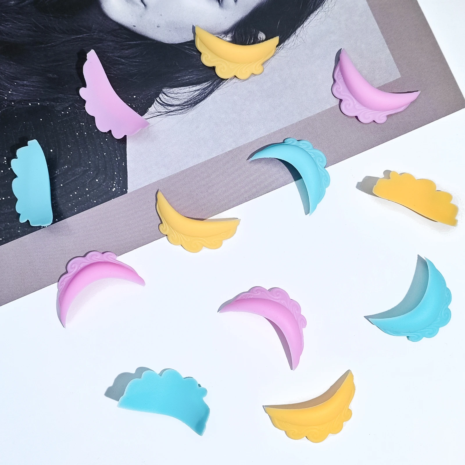 Lomansa 6 Paia C Curl Silicone Ciglia Perm Pad Ciglia Appiccicose Aste Scudo Sollevamento 3D Accessori Per Ciglia Strumento di Trucco