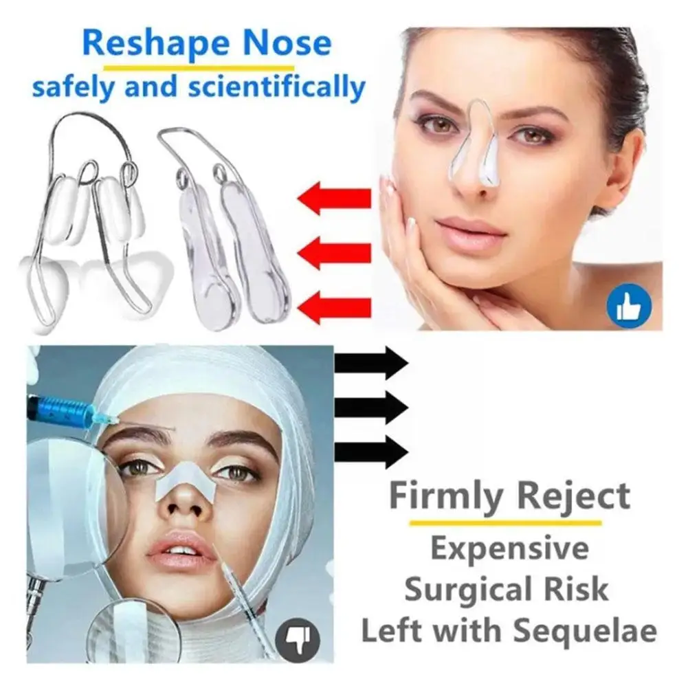 Silicone Nose Shaper Clip para Beleza, Nariz para Levantamento, Ponte Endireitando Mais Fina, Sem Ferramentas Dolorosas, Hurt, E2H8