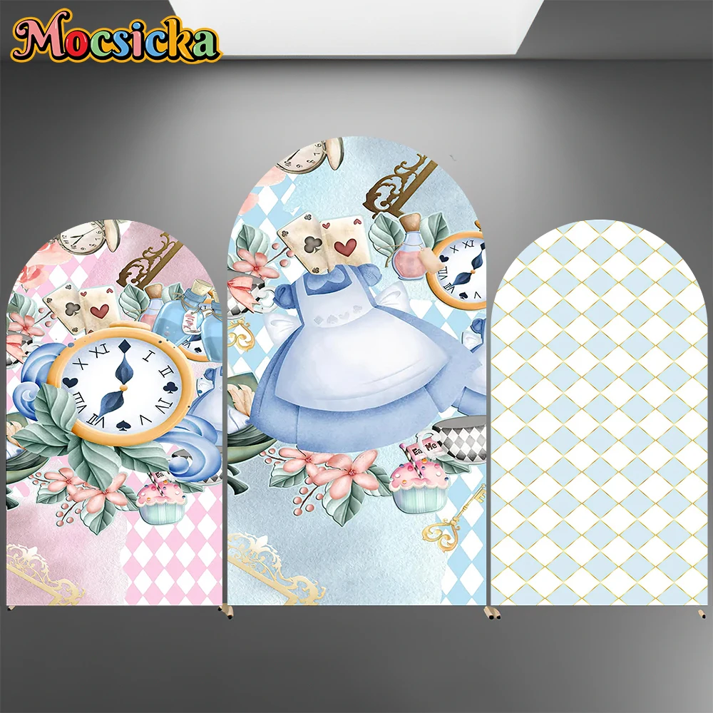

Mocsicka My First Communion Arch Backdrop Covers Elastic Double-Sided Girl Baptism Arched Background Party Decorations Photocall