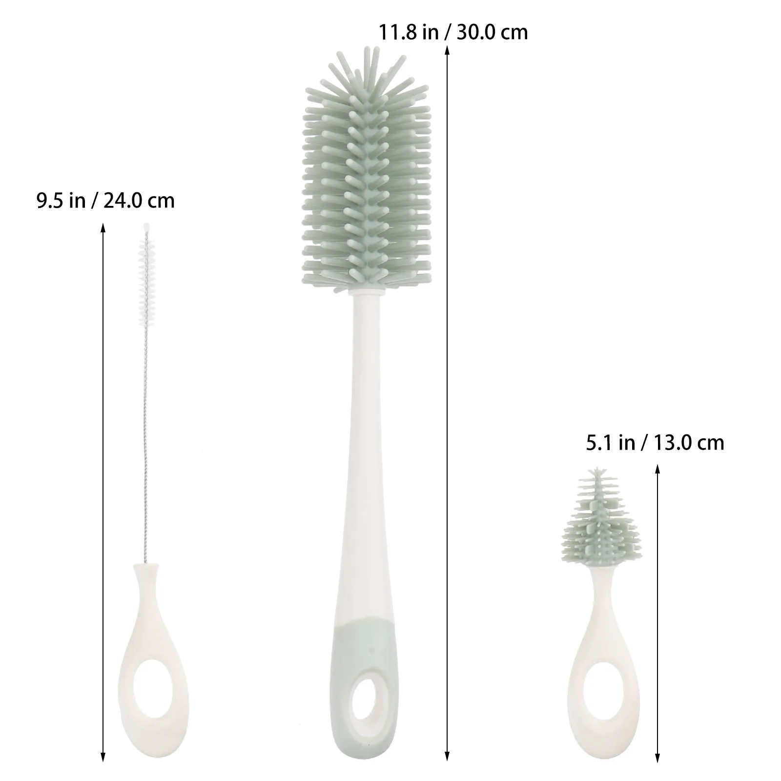Milk Bottle Cleaner Set Silicone ABS Material 360 Rotating Brush Long Handle for Baby Bottles Cups Pacifiers Straws Ppsu PP