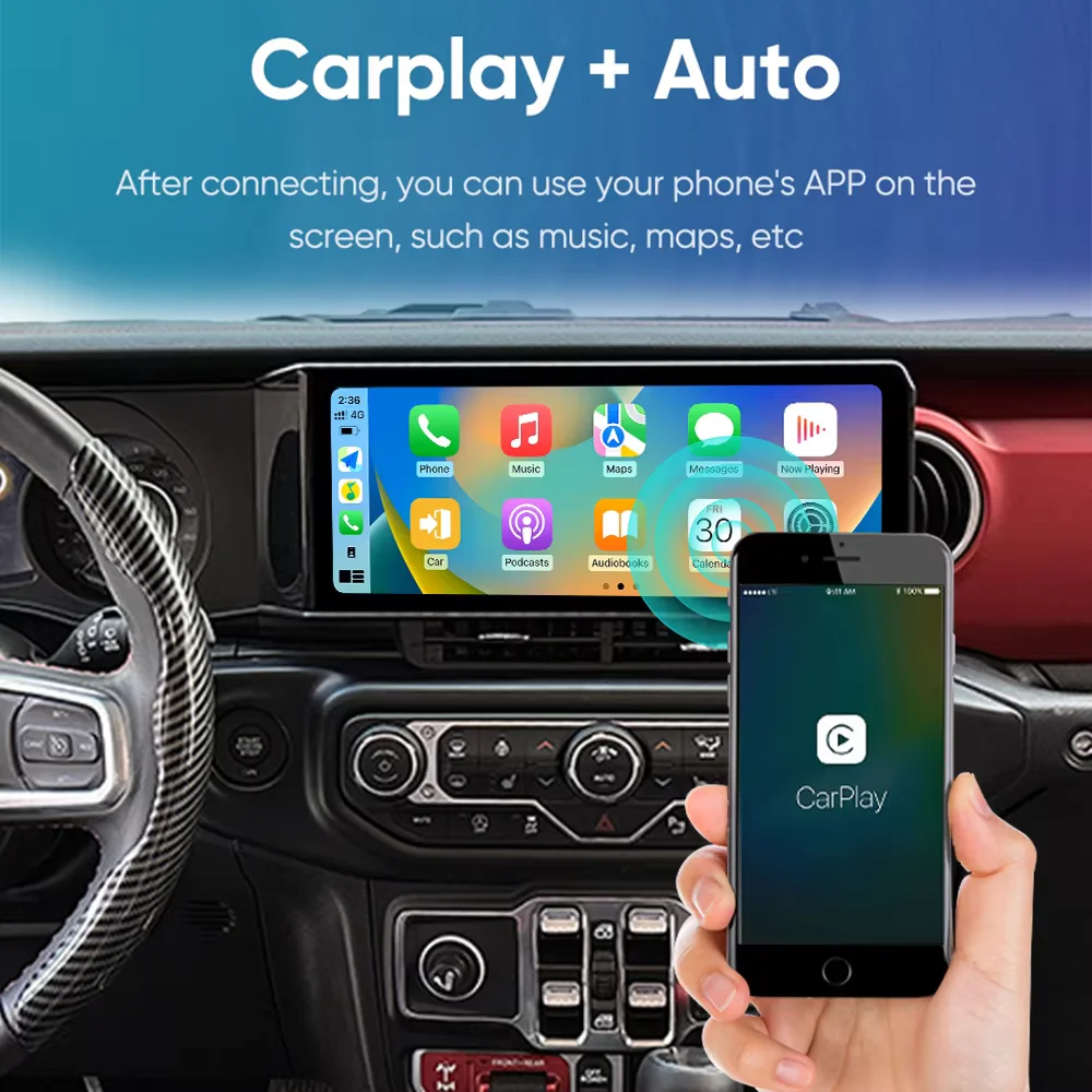 

12.3" Autoradio For JEEP Wrangler JL 2018 2019 2020 2021 Gladiator Car Radio Multimedia Video Player GPS Navi Carplay Head Unit