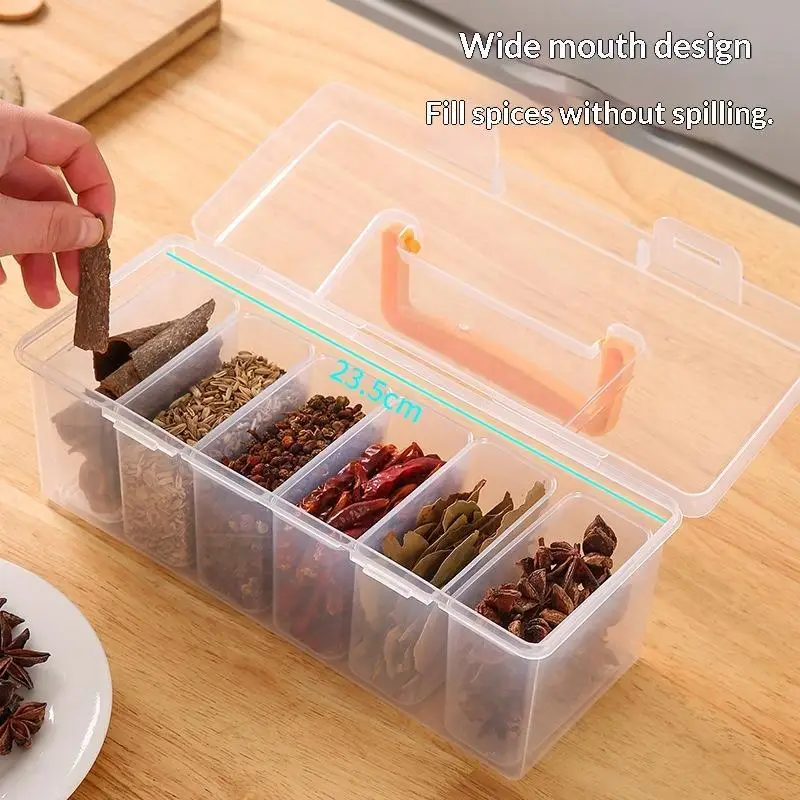 7-teiliges Werkzeug-Organizer-Set, transparente Aufbewahrungsbox mit Trennwänden, tragbarer Koffer für Gewürze, Perlen, kleine Hardware-Zubehörteile – Detail 2