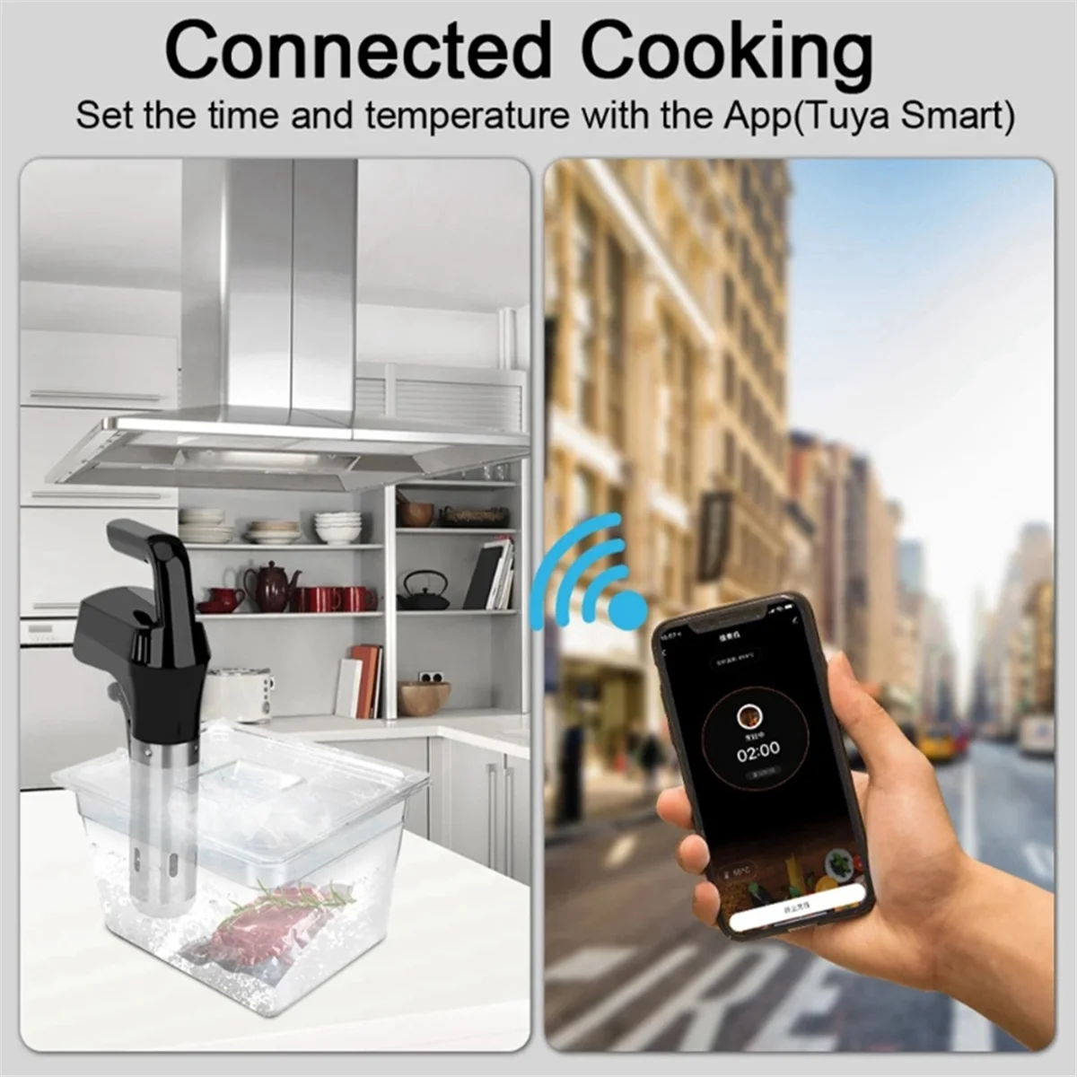 

AA25 Vacuum Sous Vide Cooker LCD Touch Digital Display Immersion Circulator Accurate Cooking Waterproof Slow Cooker B UK Plug