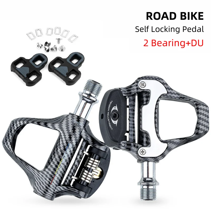 

Road Bike Pedal Carbon Fiber Pattern Ultra Light Bearings Pedal For SPD Keo Self-Locking Bicycle Professional Pedals