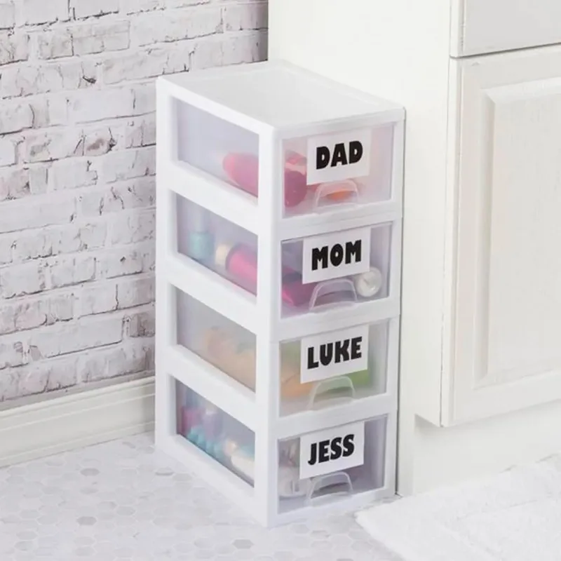 6-Pack Storage Drawers, Organizer Plastic Bins Stackable Drawer ,