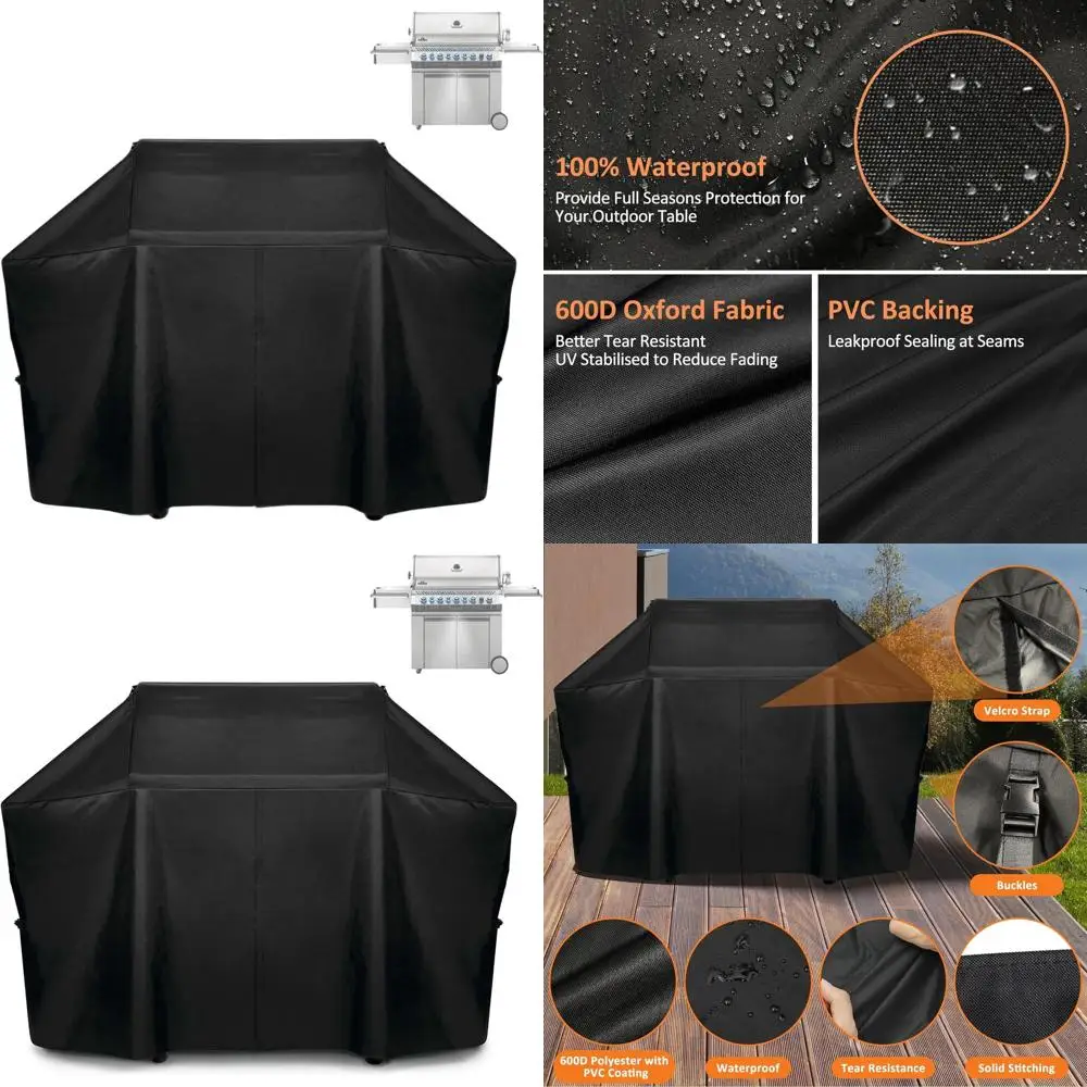 

Napoleon Prestige PRO 665 Grill Cover, 600D Waterproof PU, UV Protection, Velcro & Adjustable Straps