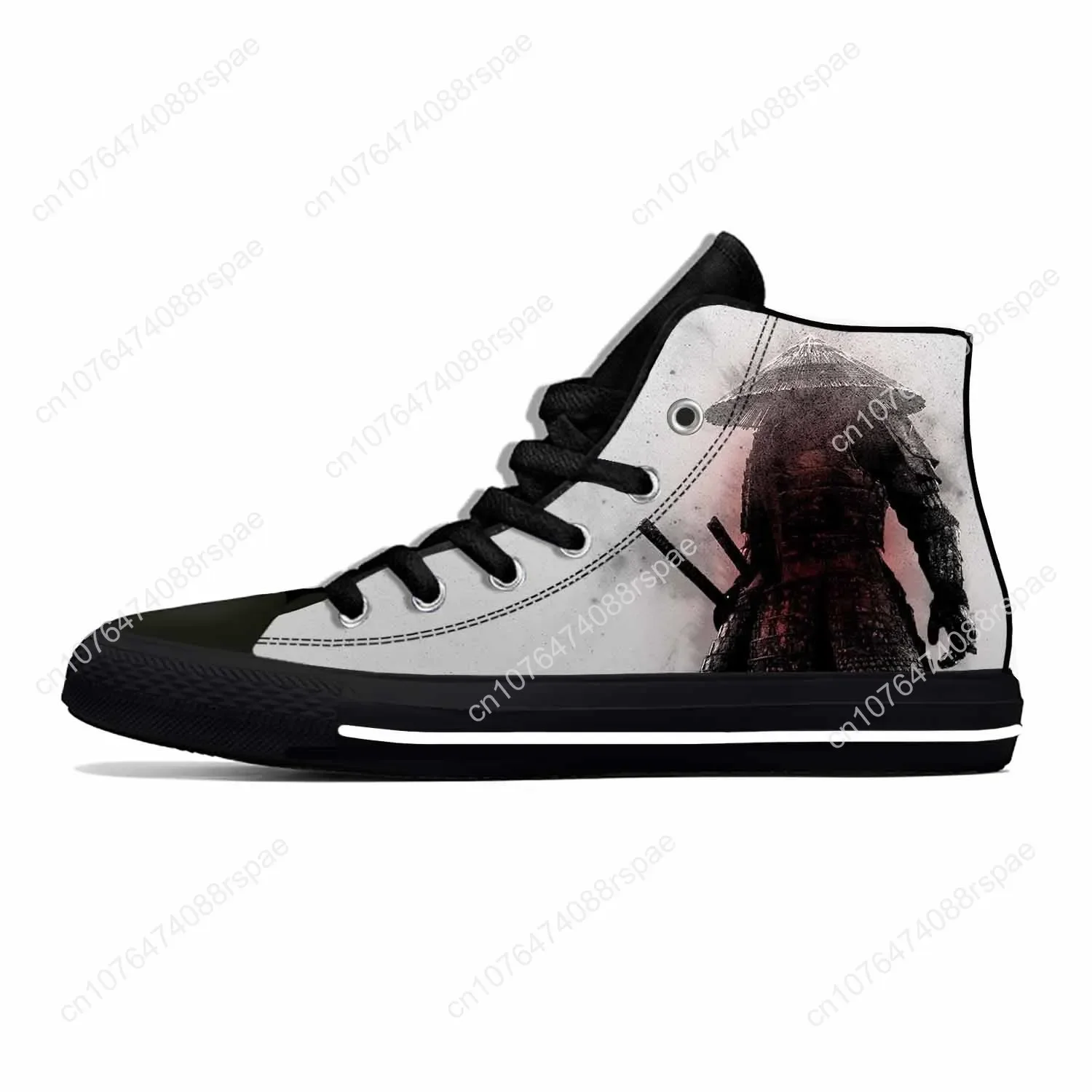 Hot Japanese Anime Cartoon Samurai Katana Warrior scarpe di stoffa Casual High Top leggero traspirante stampa 3D uomo donna Sneakers