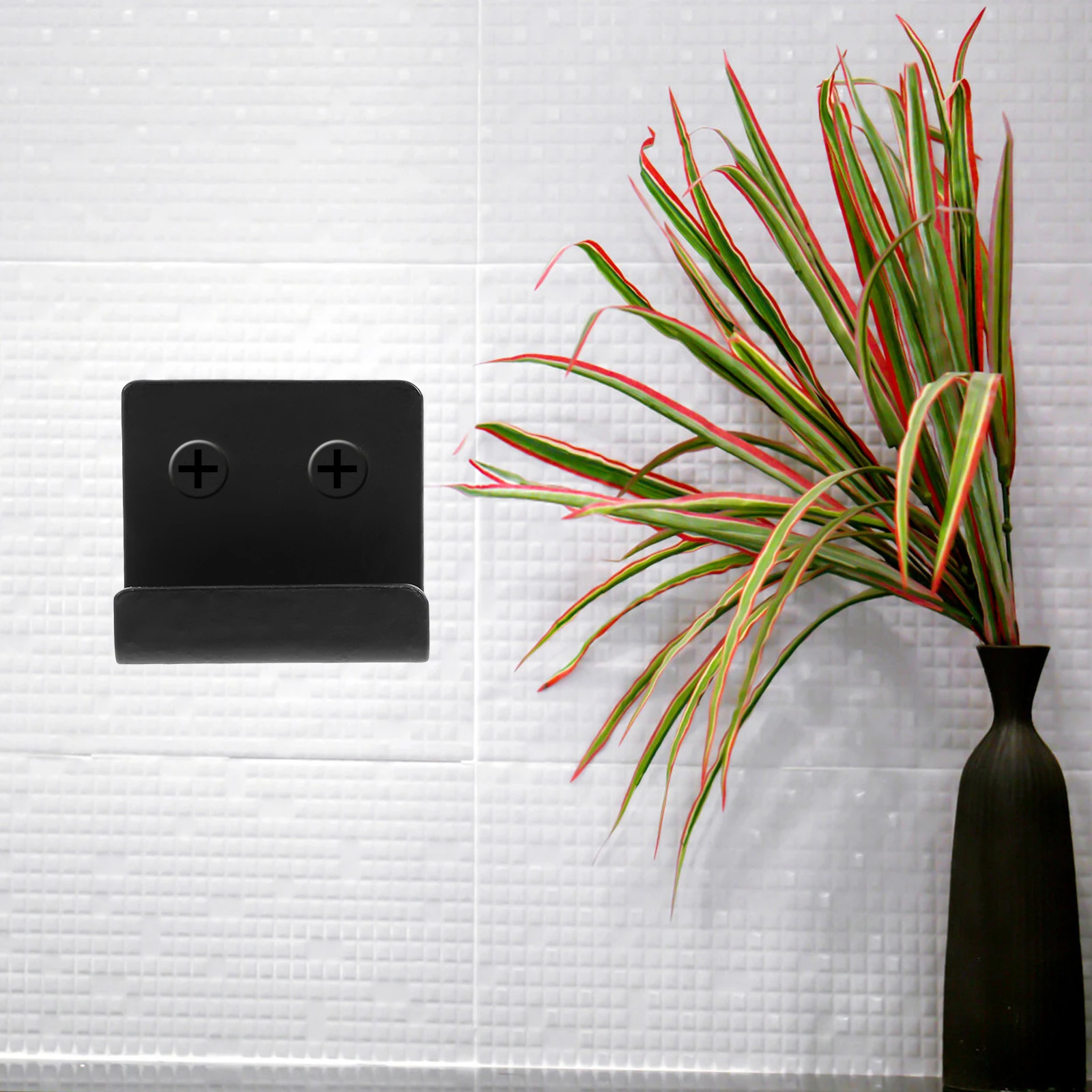 

8 Pcs Black Tile Hangers Heavy Duty Wall Brackets Stainless Steel Large Size 15mm Inner Diameter Suitable for Bathroom Furniture