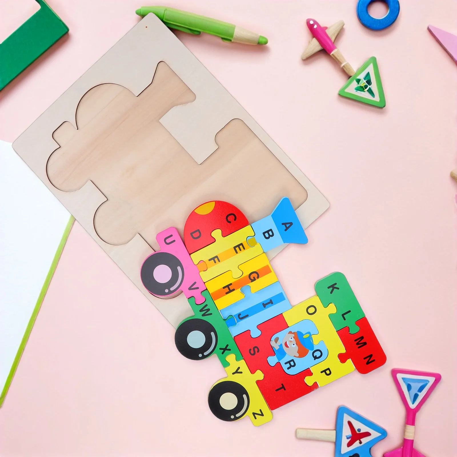 Children Early Education Puzzle 60 Pieces Colorful Wooden Educational Blocks for Cognitive Development Intellectual Kids Games