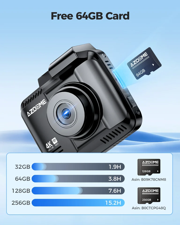 AZDOME GS63H Pro 4K Dual Dash Cam with GPS