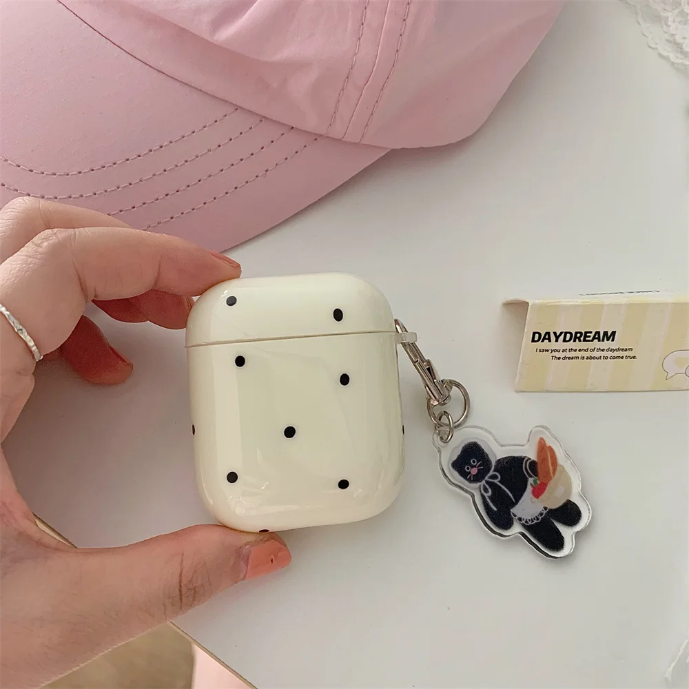 Funda de auriculares verde menta para AirPods 1, 2, 3, funda protectora para Airpod Pro 2, funda bonita con cadena colgante de gato y perro, caja blanda, nuevo