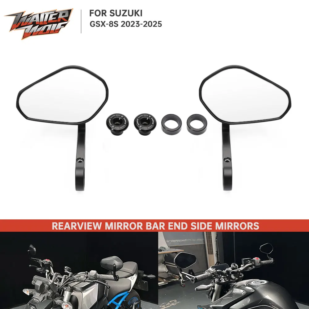 

Motorcycle Handlebar Rear View Mirrors For Suzuki GSX-8S 2023 2024 2025 GSX8S Bar End Mirrors E9 Emark GSX 8S Side View Mirror