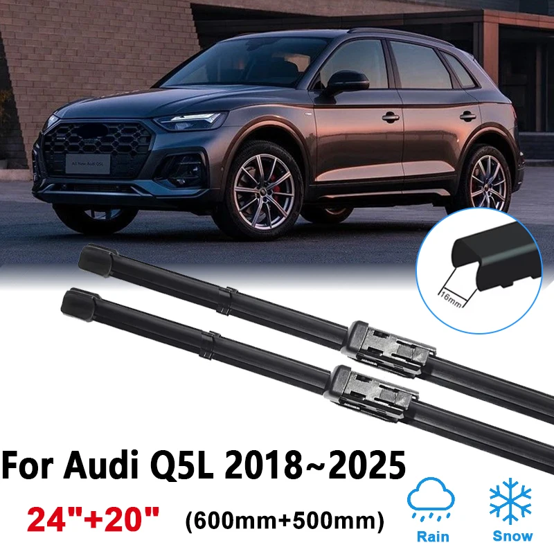 

24 "+ 20" стеклоочиститель для Audi Q5L, аксессуары FY 2018 ~ 2025, передние дворники автомобиля, щетки, чистые аксессуары 2020 2022 2024
