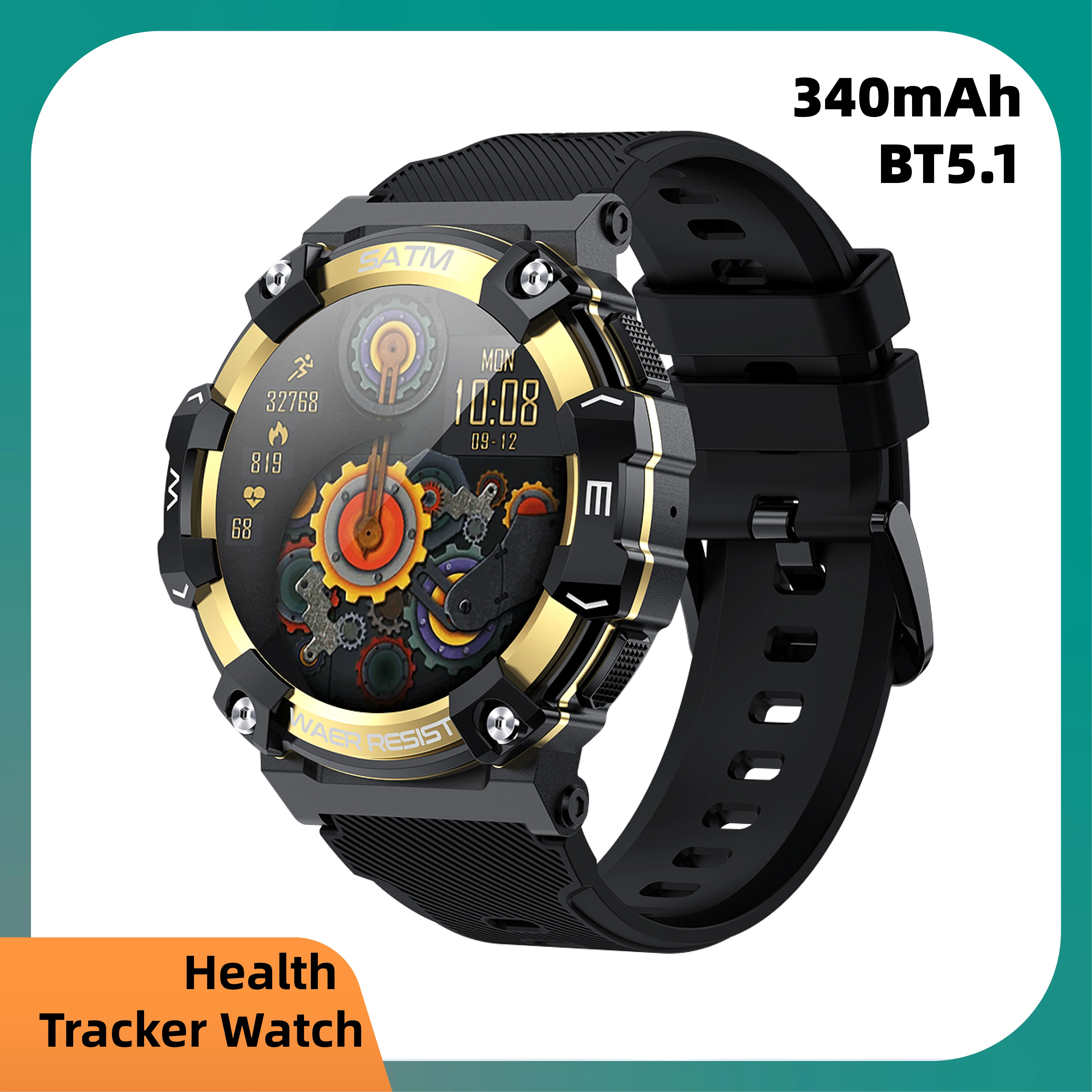 

PG666 Outdoor Rugged Smart Watch IP68 Waterproof Fitness Tracker Sports Modes Reloj Inteligente Blood Pressure Oxygen Smartwatch