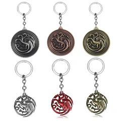 Dragon House Keychain Targaryen Dragon Shape Keyring for Fan Collection Accessories Friends Gift