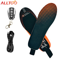 Electric Heated Insoles with Remote Control 1800mAh 3-speed USB Rechargeable Skiing Winter Outdoor Heating Insole EU Size 35-46
