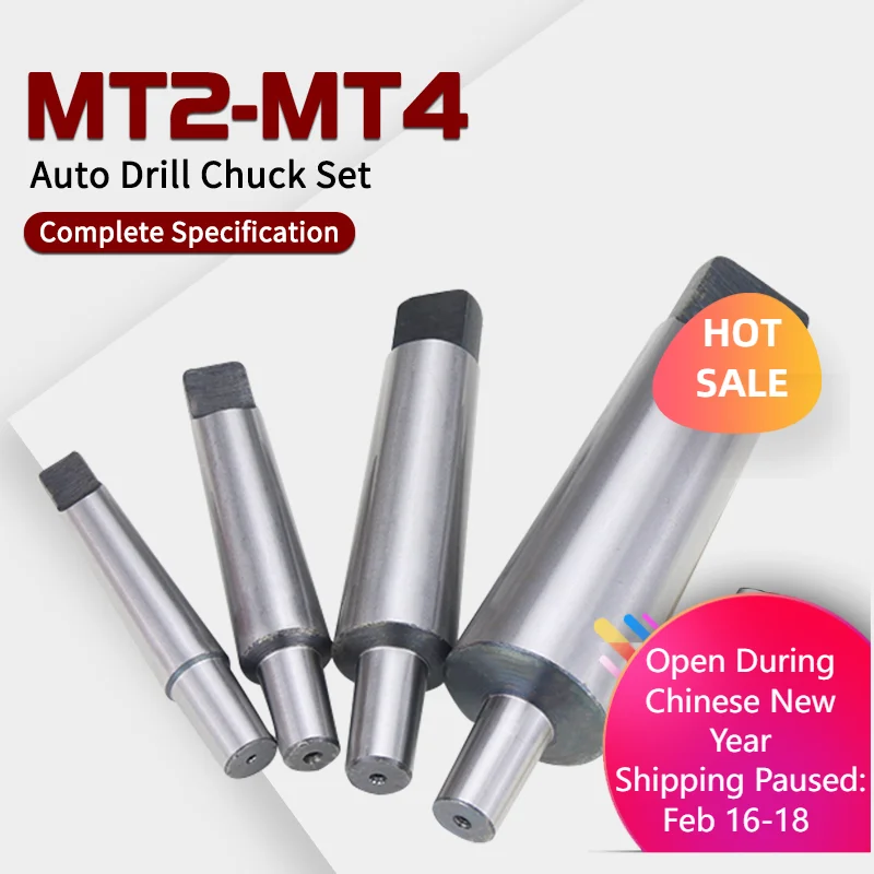 

Auto Drill Chuck Set Reducing Sleeve MT2/3/4 Self-Tightening Drill Chuck 1-13/16mm Combination CNC