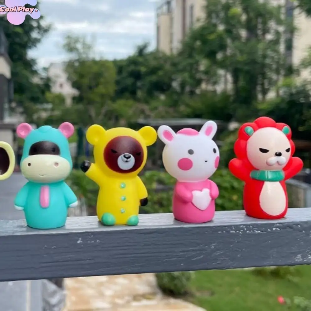 5 pçs legumes colorido mini animal fantoche de mão brinquedo educativo boneca de segurança fantoche de dedo brinquedo conjunto filhote de cachorro estreitando crianças