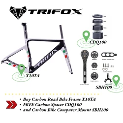 TRIFOX  Buy Carbon Road Bike Frame Disc brake X10TA FREE Carbon Spacer CDQ100  and Carbon Bike Computer Mount SBH100