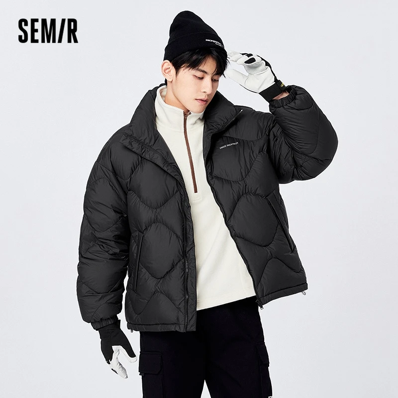 Semir-Chaqueta de plumón para hombre, chaqueta holgada a prueba de tres letras, ligera, cálida, combina con todo, 2022