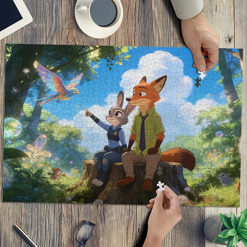 

1000 шт. Дисней Зоотопия Джуди Хоппс и Ник Дикий плакат-головоломка | Идеально подходит для домашних развлечений, домашнего декора, идеальный подарок для би