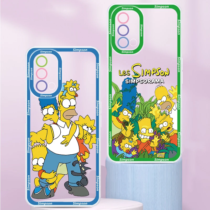 Disney Simpsons Family Life Transparent Phone Case For Oppo A98 A78 A94 A76 A74 A73 A54 A53 2020 Reno 8 7 6 5 5G Angel Eyes