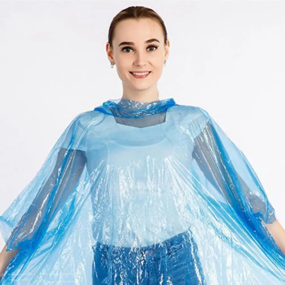 Disposable Poncho Unisex Waterproof Transparent Hooded Rainproof Portable with Storage Ball Disposable Rain Coat for Camping