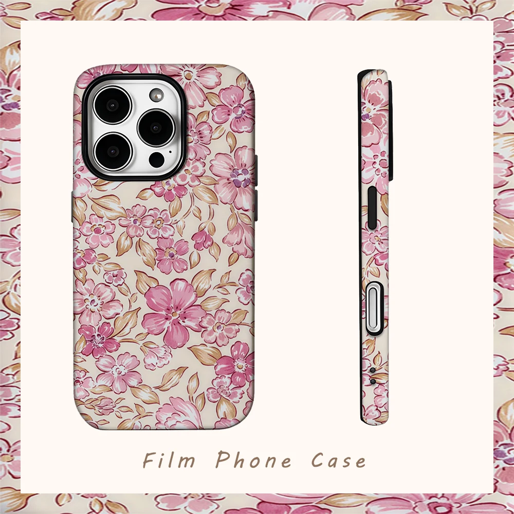 MARGO FLORAL Handyhülle für IPhone 16 15 14 13 12 11 X XS XR XSMAX 7 8 Pro Max Plus Doppelschichtige Rückseite