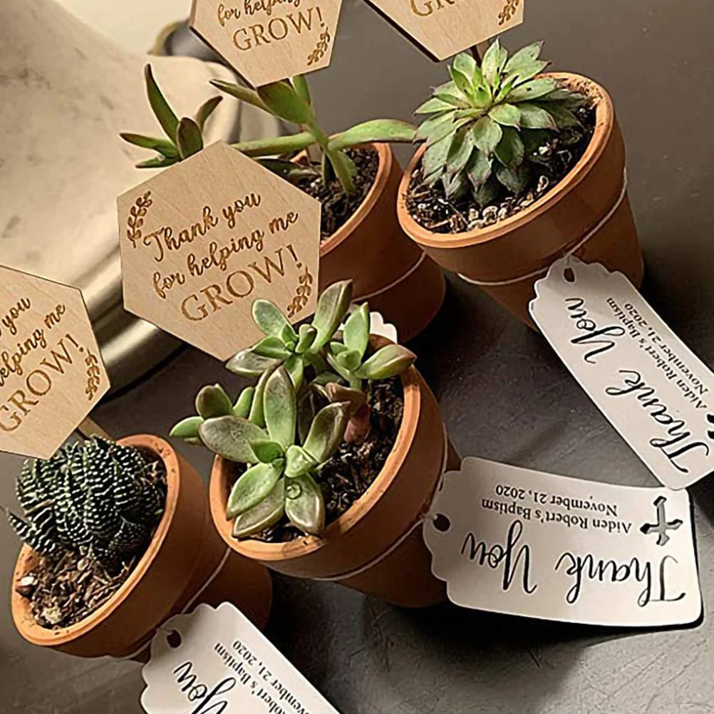 40pcs Wood Gardens Tags Garden Potted Plants Signs Yard Wood Signs for Plants Plant Markers and Labels for Garden