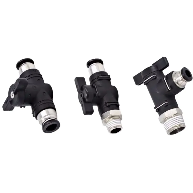 BUC-6 BUL-6 8 10 12 HVFF-4 Black Pneumatic Quick Coupling Manual Valve Steering Switch Manual Ball Valve Air Hose 4 6 8 10 12mm