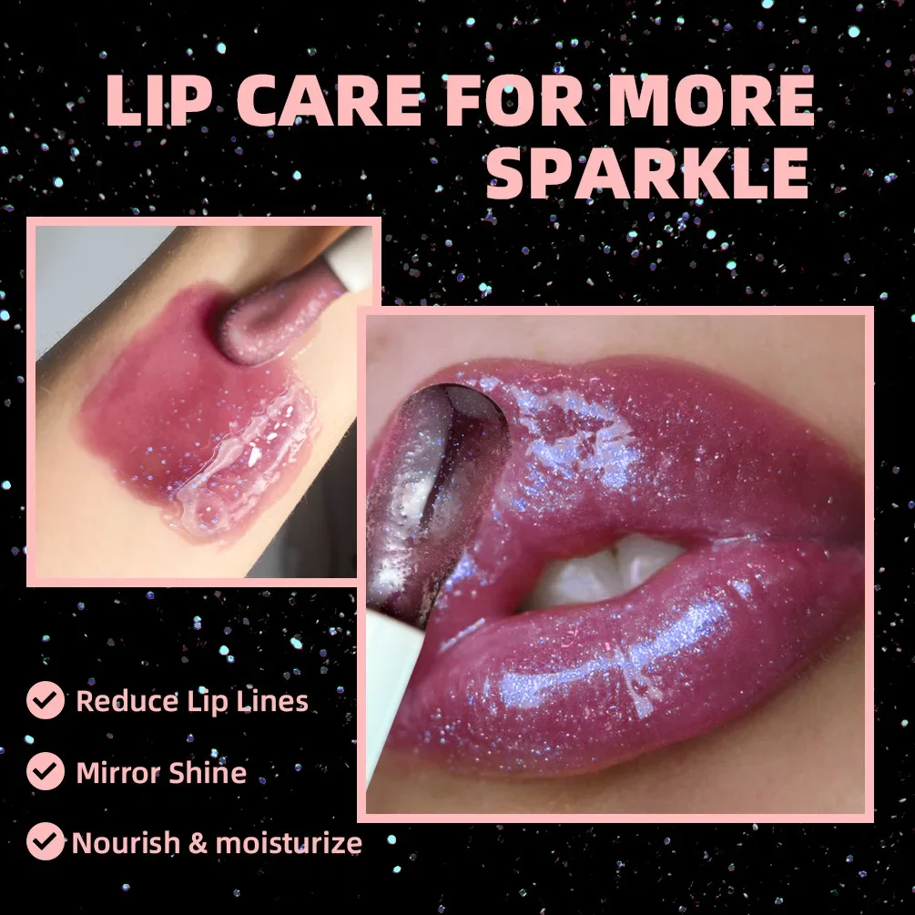 Sexy Temperature Color Change Lip Oil Moisturizing Pink Purple Clear Lip Glaze Pearlescent Jelly Glittter Lip Gloss Makeup