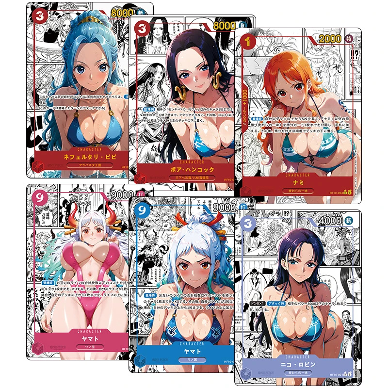 Diy Homemade Anime One Piece Hancock Nami Yamato Robin Character Bronzing Game Collection Flash Card Cartoon Toys Christmas Gift